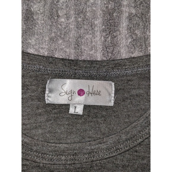 Sign Here Gray Midi Dress Patriotic American Flag Sleeves Women's Size L NWOT - Picture 5 of 9